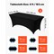 Black Fitted Tablecloth 6 Ft Rectangular Spandex Stretch Cover